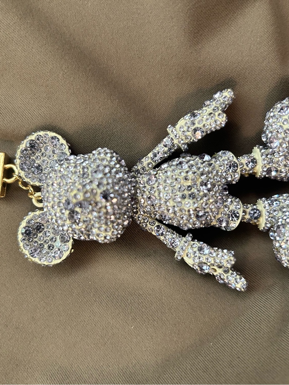 BaubleBar Pavé Crystal Teddy Bear Key Charm in Clear Silver
